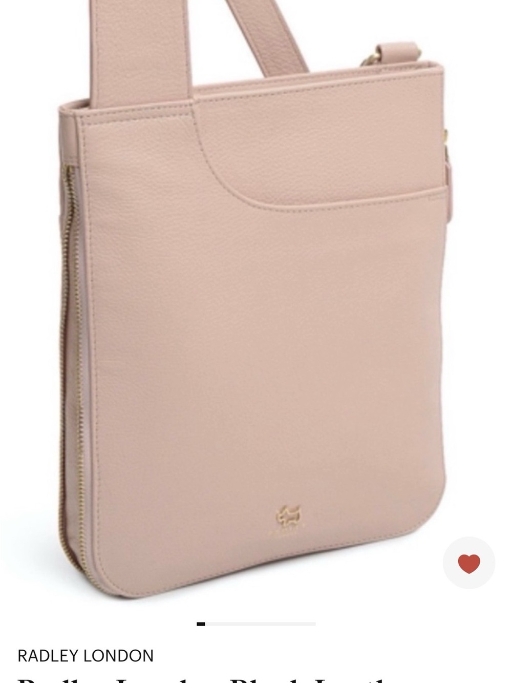 Radley London Blush Leather Crossbody Gold Hardware Zip Around Expandable